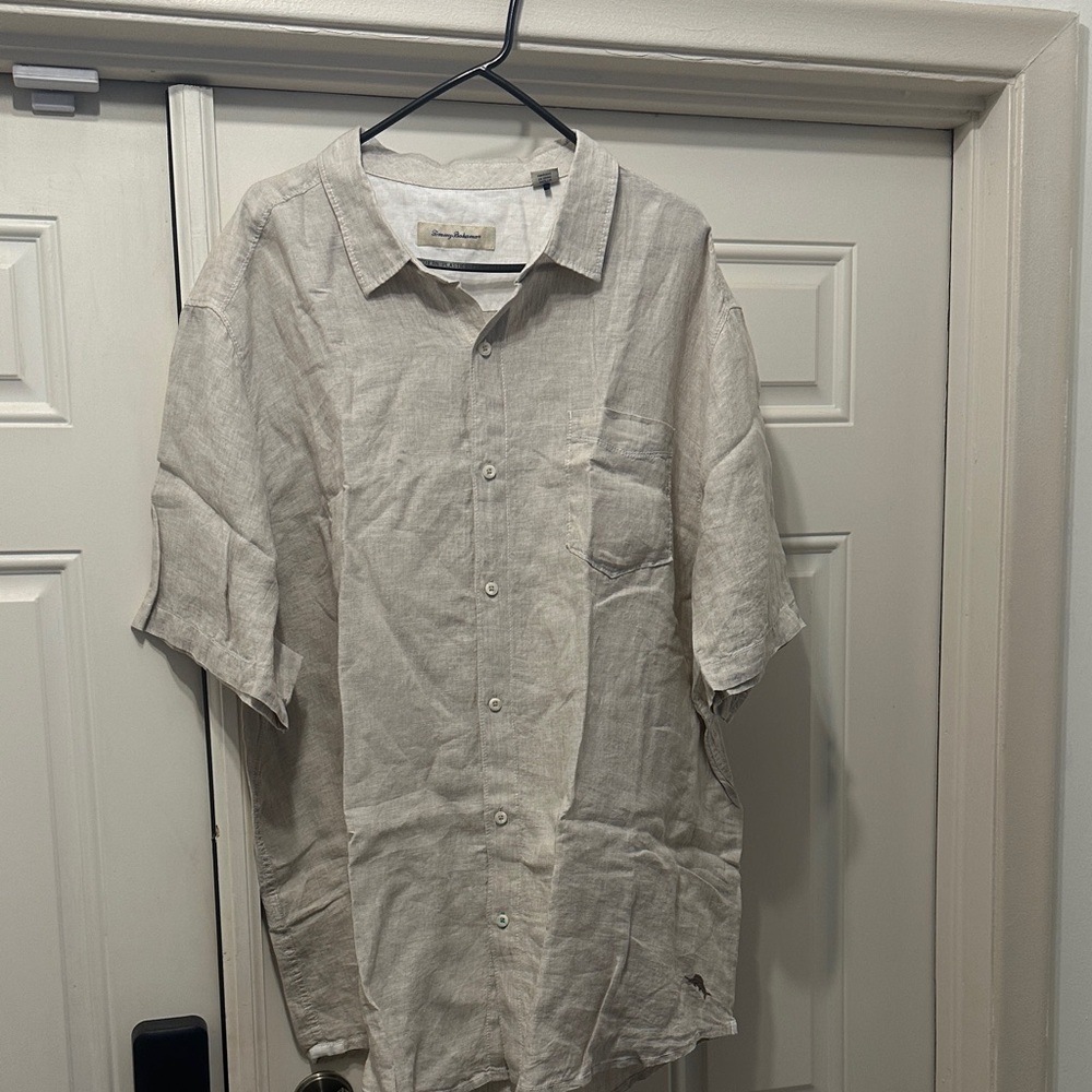 Tommy Bahama Men's Beige Linen Shirt
